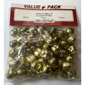Value Pack of 45 Gold Jingle Bells - 16mm Size vn